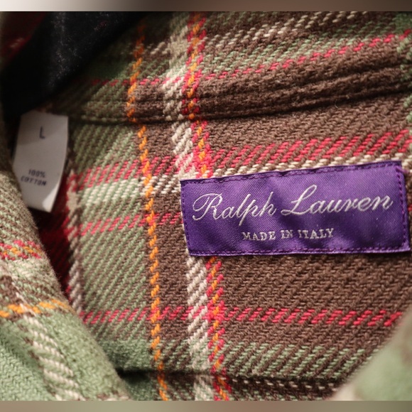 NWOT Ralph Lauren Purple Label Men’s Cotton Heavy Flannel Casual Shirt - Picture 5 of 5